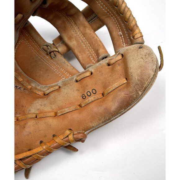 VTG DAMAX-PRO 600 EZ-Catch Pocket Top Grain Leather SOFTBALL GLOVE LHT *Read* - Picture 7 of 10